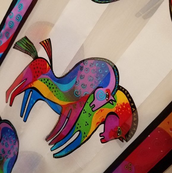 LAUREL BURCH "Bowing Horses" Silk Scarf - Picture 3 of 8